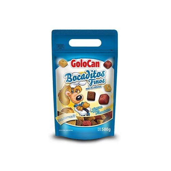 Bocaditos Finos carne pollo y chocolate de Golocan 500g