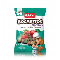 Bocaditos Frutales manzana Frutilla y Durazno de Golocan 100g