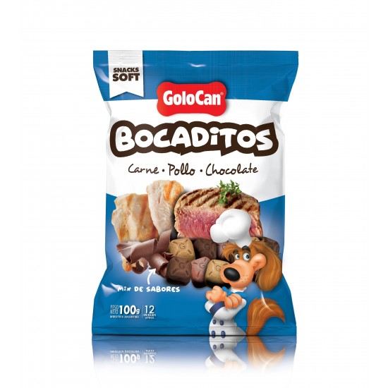 Bocaditos Finos carne pollo y chocolate de Golocan 100g