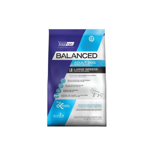 Vital Can Balanced Adulto Raza Grande tres unidades de 3 kg c/u