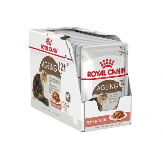 Royal Canin Alimento Húmedo para Gato Ageing 12+  Pouch 85gr x 12u