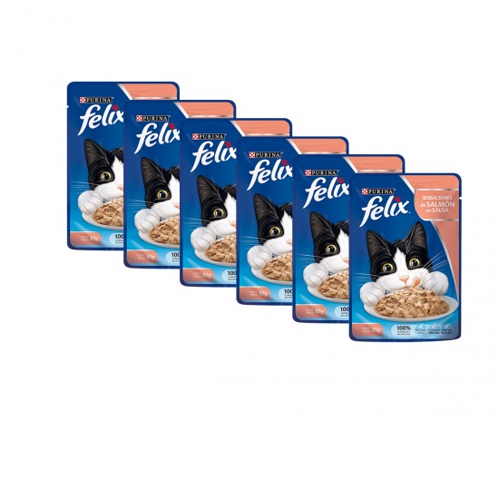 Purina Felix Sensaciones Salmon En Salsa Caja (15 x 85 Gr)