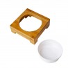 Comedero/Bebedero de Bamboo con bowl de melamina - Medium