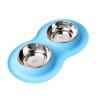 Comedero/bebedero doble de silicona con bowl de hacer inoxidable