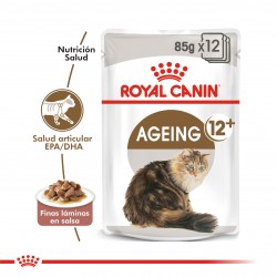 Royal Canin Alimento Húmedo para Gato Ageing 12+  Pouch 85gr x 12u